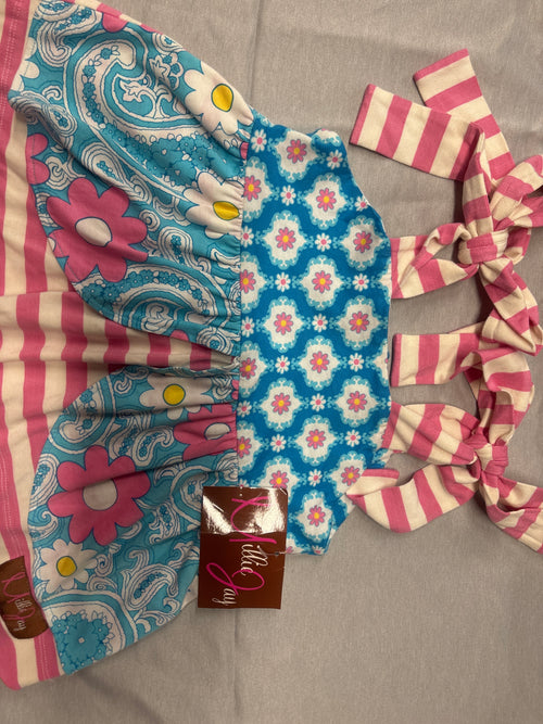 Swing back multicolored top